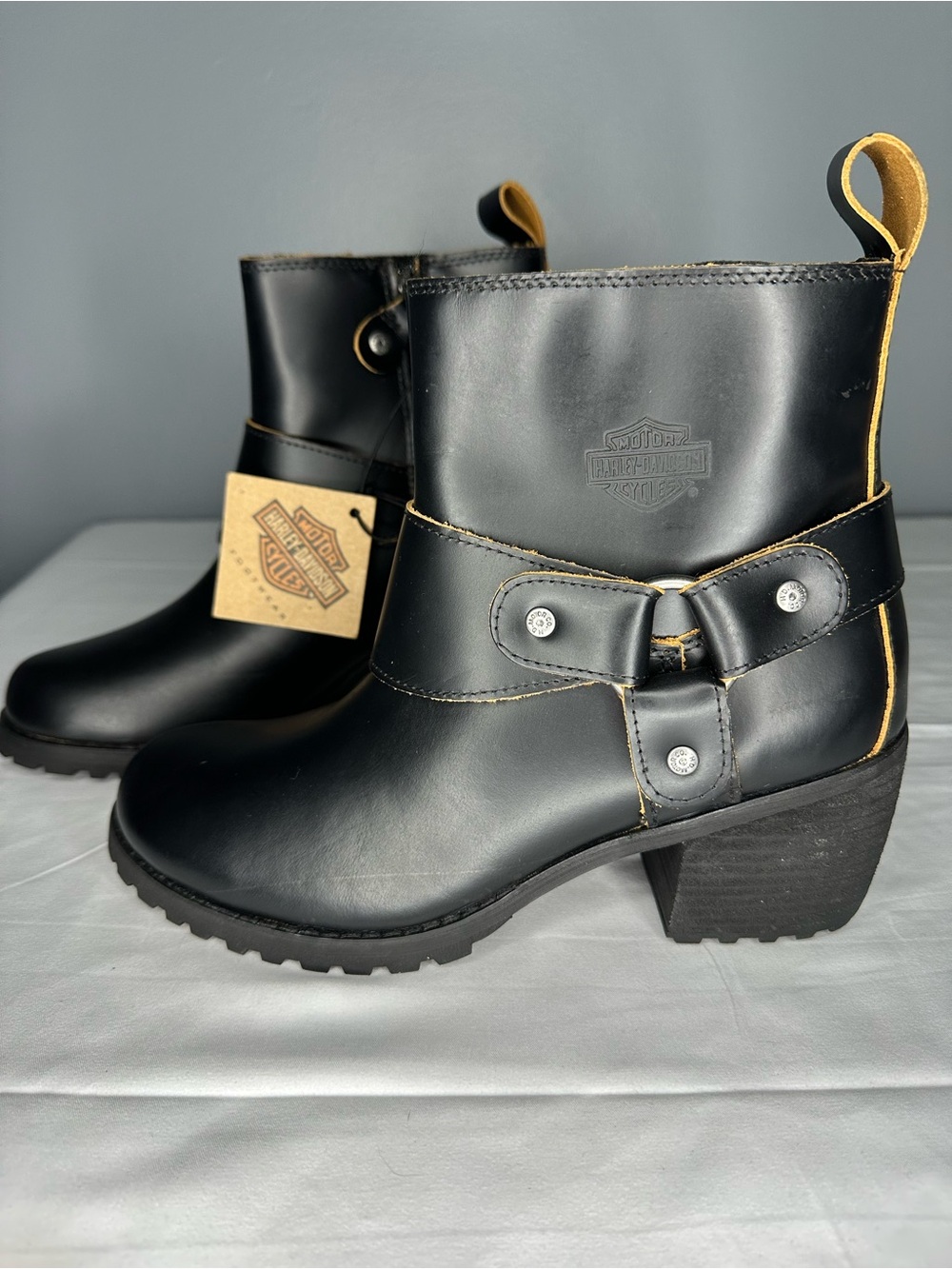 Harley-Davidson Lalanne Women's Black Leather Zippered Motorcycle Boot